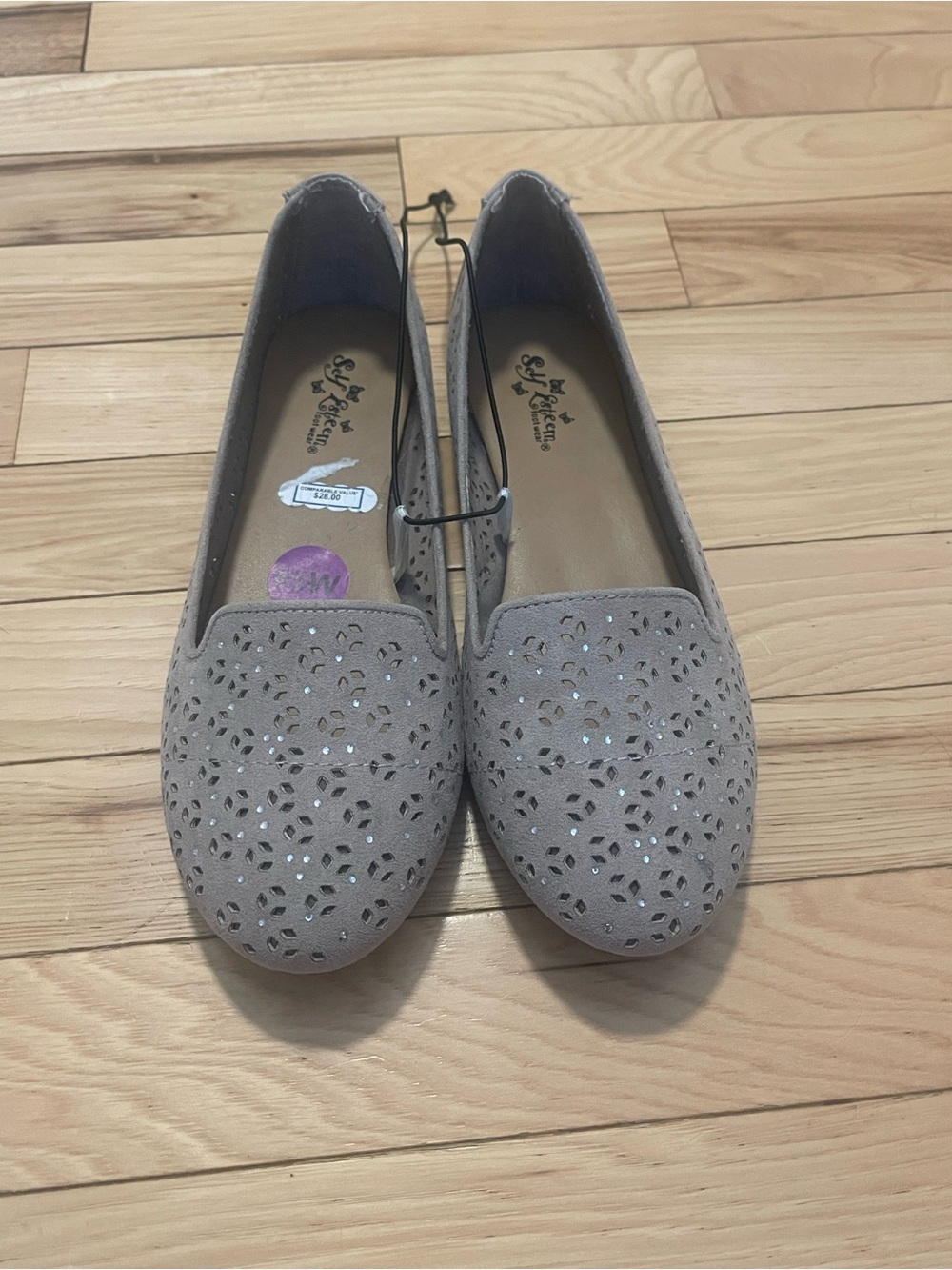 Self Esteem Women's Light Taupe Laser-Cut Slip-On Loafers